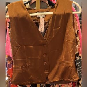 Brown Button-Up Vest